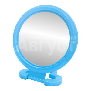 Зеркало ZCDE-03 настольное круглое 13 см, пластик, голубой