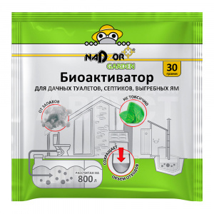 Средство Nadzor Биоактиватор концентрат для дачных туалетов и септиков, порошок, 30 г