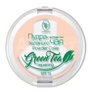 Пудра компактная Triumf Green Tea repairing Powder Cake тон 03 Песочный беж