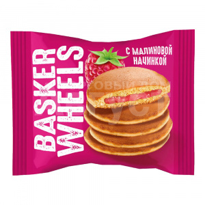 Пирожное Basker Wheels панкейк с малиновой начинкой, 36 г