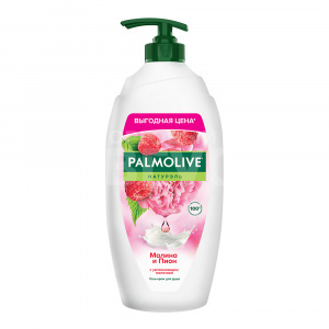 Гель для душа Palmolive Натурэль Малина и пион, с увлажняющим молочком, с дозатором, женский, 750 мл