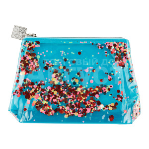 Косметичка Dewal Beauty, Модница, с блестками 20*5*16 см, ПВХ, бирюзовый