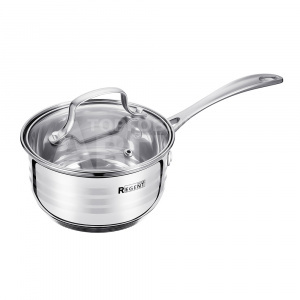 Ковш Linea CINTURA 93-CIN-01 со стеклянной крышкой 14*8 см, нержавеющая сталь, стекло, 1,2 л