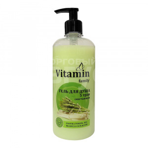 Гель для душа Vitamin Family 5 трав, смягчающий, 650 мл