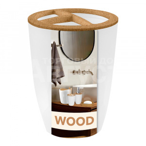 Стакан для зубных щеток Plast Team KL500510624 Keeplex Wood, пластик, 330 мл