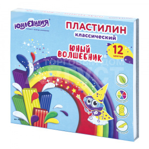 Пластилин Юнландия 105723 Юный волшебник 240 г, 12 цветов