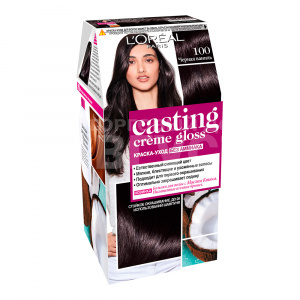 Краска для волос L'Oreal Casting Creme Gloss без аммиака тон 100, черная ваниль