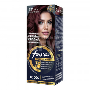 Крем-краска для волос Fara NC тон 324/6.6, темный рубин