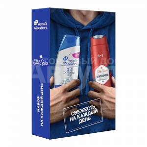 Набор подарочный Head & Shoulders (шампунь от перхоти 2 в 1 Ментол + Old Spice Captain гель для душа 200 мл), мужской
