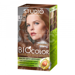 Крем-краска для волос Studio Professional BioColor тон 7.34, Лесной орех, 115 мл