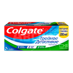 Зубная паста Colgate Тройное действие, натуральная мята 2*100 мл