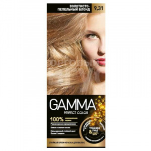 Краска для волос Gamma Perfect Color тон 9.31, золотисто-пепельный блонд