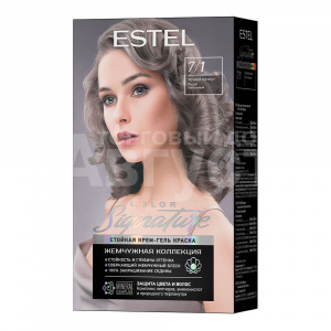 Крем-гель краска для волос Estel Color Signature тон 7/1, Речной жемчуг