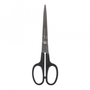 Ножницы канцелярские Brauberg 237096 Standard, 2-х сторонняя заточка, цвет: черный, 180 мм