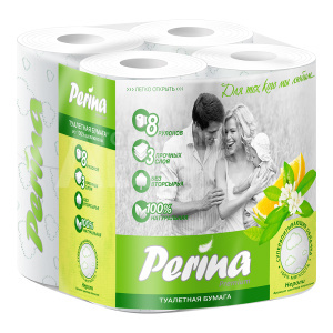 Бумага туалетная Perina Neroli 3сл 8шт, бедая