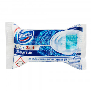 Освежитель для туалета Domestos 40гр запасной блок атлантик