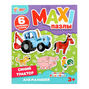 Пазл 6625 синий трактор, макси 150*180*40, 6 элементов