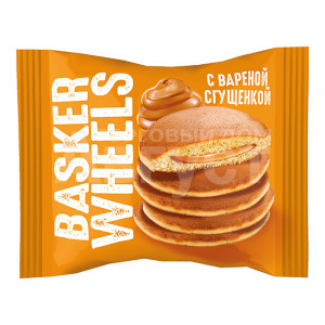 Пирожное Basker Wheels панкейк с вареной сгущенкой, 36 г