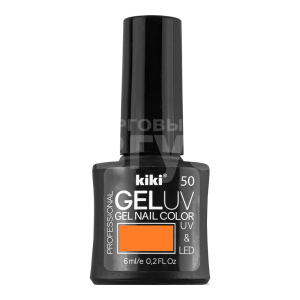 Лак для ногтей Kiki UV гель, цвет светло-оранжевый неон, тон 50, 6 мл