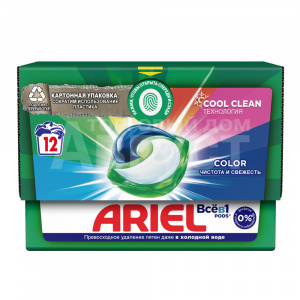 Капсулы для стирки Ariel Liquid Capsules Color, 19,5 г, 12 шт