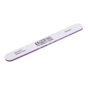 Пилочка маникюрная Kaizer NF-214 на пластиковой основе, мягкая, прямая 180/240 180 мм, серый