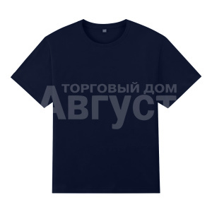 Футболка унисекс без принта, плотность 160г, размер L (48-50) 100% хлопок карде супрем темно-синий
