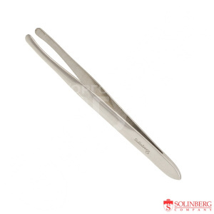 Пинцет для бровей Solinberg 09R1 округлое окончание, 90 мм, цвет серебро