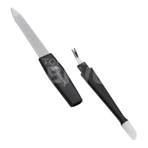 Пилочка маникюрная Solinberg 231-84360 двусторонняя с триммером, алмазное напыление 165 мм, металлическая