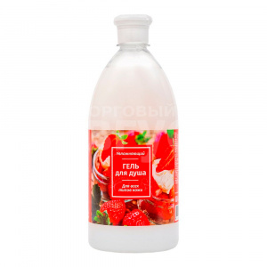 Гель для душа Flora Сливки с клубникой, 1 л