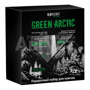 Набор подарочный Н2Orizont GREEN ARCTIC (Шампунь 2 в1 500 мл + бальзам после бритья 150 мл), мужской