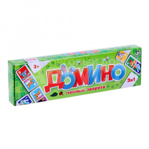 Домино 1698586 IQ-ZABIAKA Лесные зверята, пластик, 28 деталей