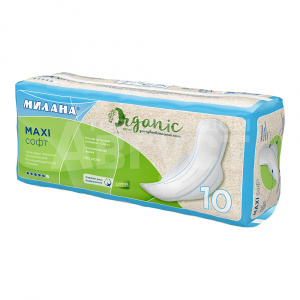 Прокладки гигиенические Милана ORGANIC ультратонкие Макси Софт, 10 шт