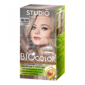 Крем-краска для волос Studio Professional BioColor тон 90.105, Пепельный блондин, 115 мл
