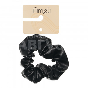 Резинка для волос Ameli WHB23922-26 кожа, 9,5см, черный