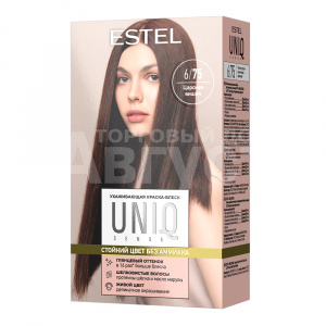 Краска-блеск для волос Estel Uniq Sense Ухаживающая без аммиака тон 6.75, тёмно-русый коричнево-красный