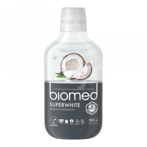 Ополаскиватель для полости рта BioMed SUPERWHITE бережное отбеливание, с кокосовым вкусом, 500 мл