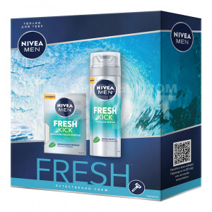 Набор Nivea MEN Fresh kick (пена для бритья 200 мл + бальза после бритья 100 мл), мужской