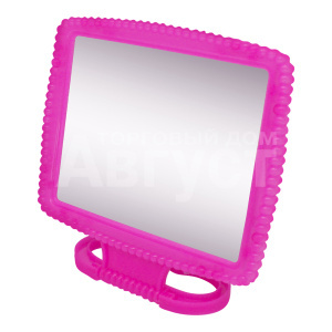 Зеркало ZCDE-05 настольное квадратное 13*10,5 см, пластик, розовый