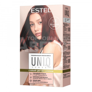 Краска-блеск для волос Estel Uniq Sense Ухаживающая без аммиака тон 5.5, светлый шатен красный