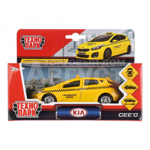 Машина CEED-TAXI Технопарк Kia Ceed Такси, инерционная, 12 см, металл, в ассортименте