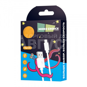 Дата-кабель для зарядки MoreChoice K13a USB для Type-C 2.4А, белый, 1 м