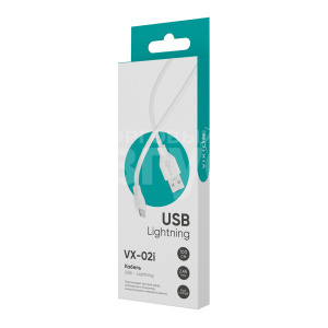 Кабель для зарядки Vixion USB to Lightning 8-pin 2,4А, белый, 1 м