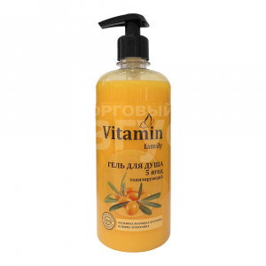 Гель для душа Vitamin Family 5 ягод, смягчающий, 650 мл