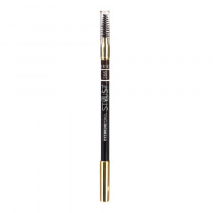 Карандаш для бровей Triumf Eyebrow Pencil Stylist с щеточкой, мягкий черный, тон 206