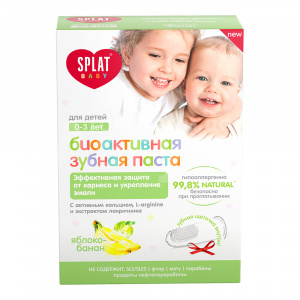 Зубная паста Splat детская, Биоактивная Яблоко и банан от 0-3 лет, 40 мл