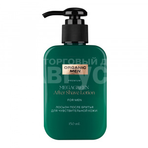 Лосьон после бритья Organic Men ExtraWater Megagreen для чувствительной кожи, 150 мл