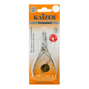 Кусачки маникюрные Kaizer 403009 двухпружинные, ручная алмазная заточка, матовые