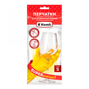 Перчатки Komfi хозяйственные размер S, латекс, 1 пара