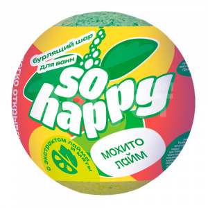 Соль для ванн SOHappy 15155 Мохито Лайм, бурлящий шар, 120 г