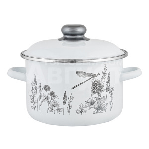 Кастрюля Appetite 1RD181M Flora-2, эмалированная, 3 л